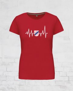 T-Shirt Damen Herzschlag rot